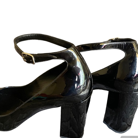 Saint Laurent black patent leather ankle block heeled shoes - Picture 5 of 7